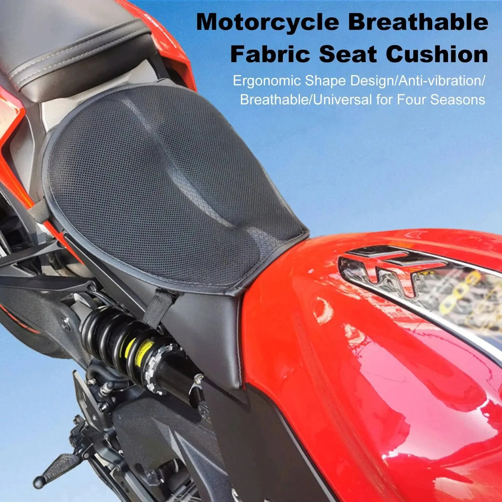 Five-layer Saddle Gel Seat Cushion Cooling Mesh Breathable Fabric Anti-vibration Accessories for Motorcycle