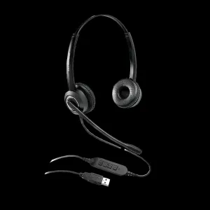 Grandstream GUV3000 Dual Ear HD USB Headset Noise Canceling Microphone 2m Cable