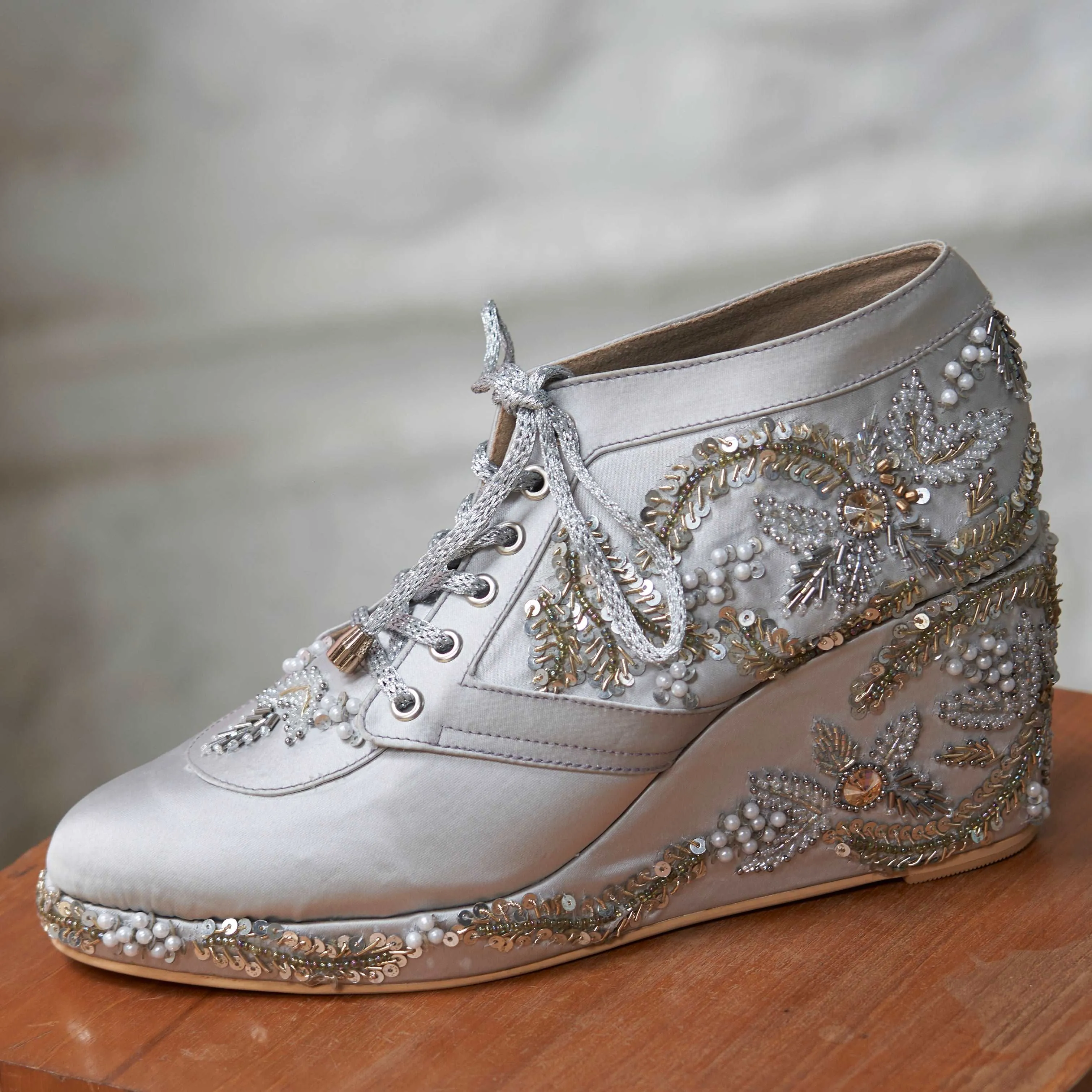 Grey Customizable Sneaker Wedges | Tiesta