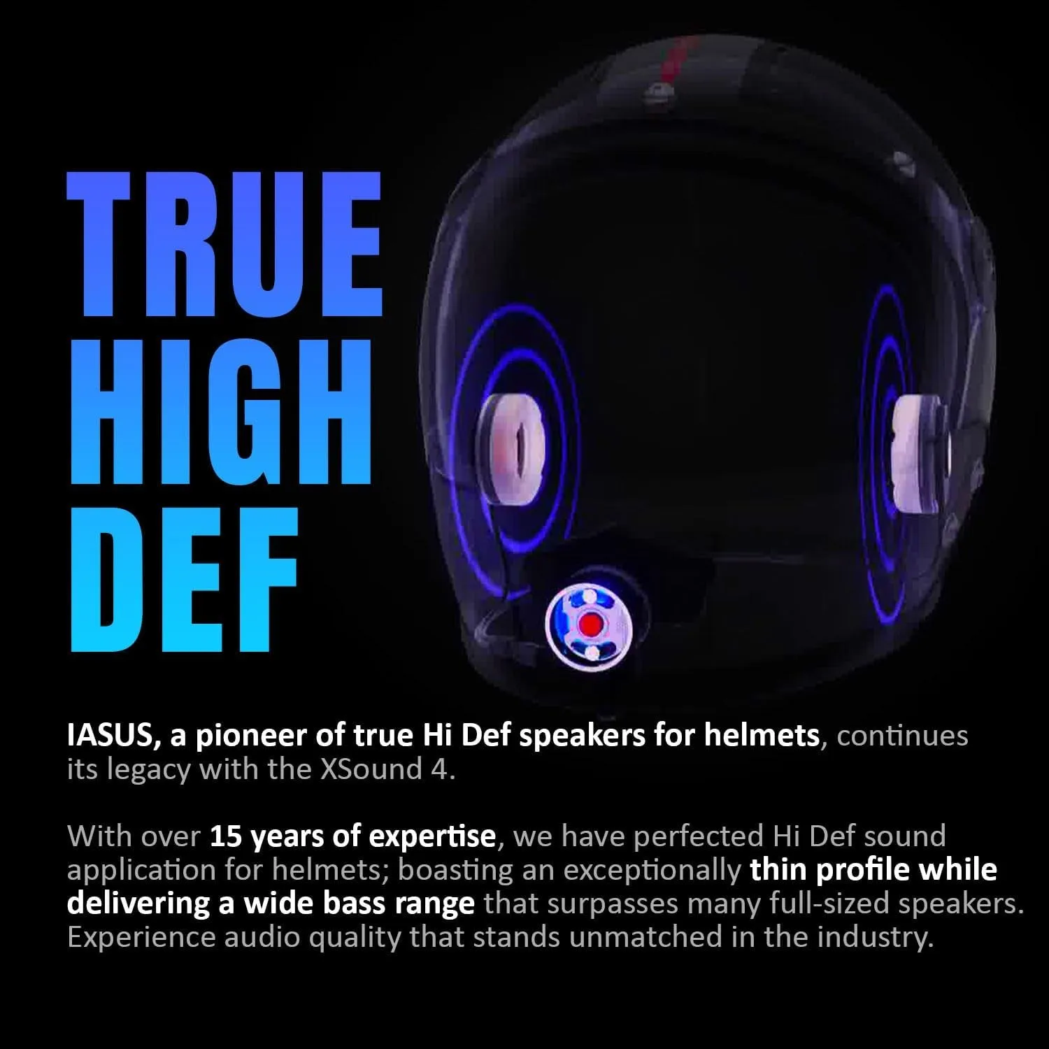High Def Xsound 4 Helmet Speakers - Motorcycle Snowboard Helmet Speakers - Works with Most Comms with Earbud Ports – Includes Accessories for Install