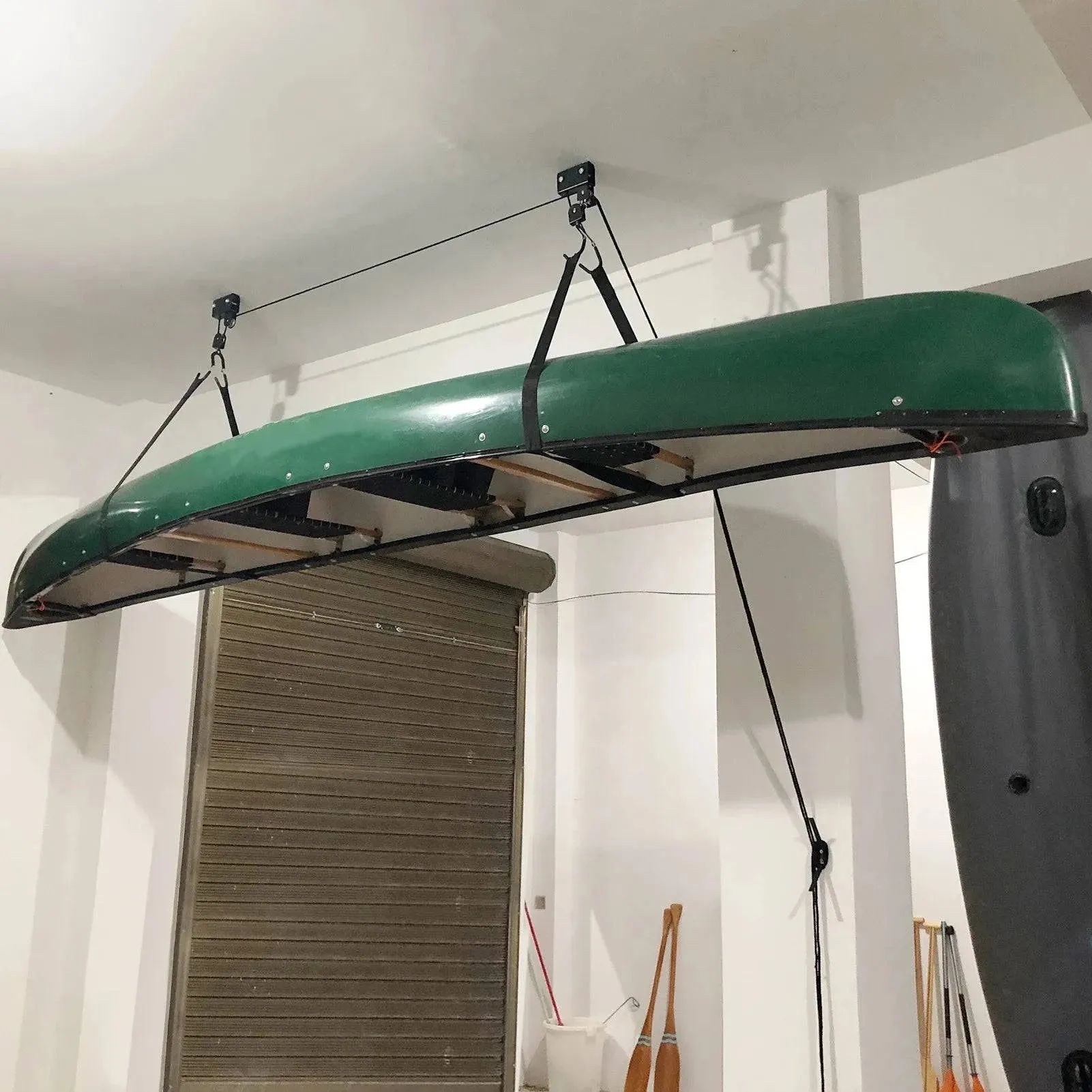 Kayak Lift Hanging Pulley System Kayak Ceiling Rack Garage Ceiling Mount for Bicycle Paddleboard Canoe Boat Kayak Accessories