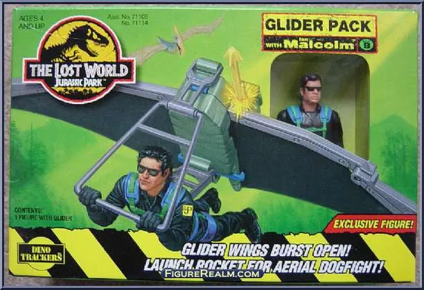 Kenner The Lost World Jurassic Park Dino Trackers Glider Pack Ian Malcolm Action Figure