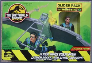 Kenner The Lost World Jurassic Park Dino Trackers Glider Pack Ian Malcolm Action Figure