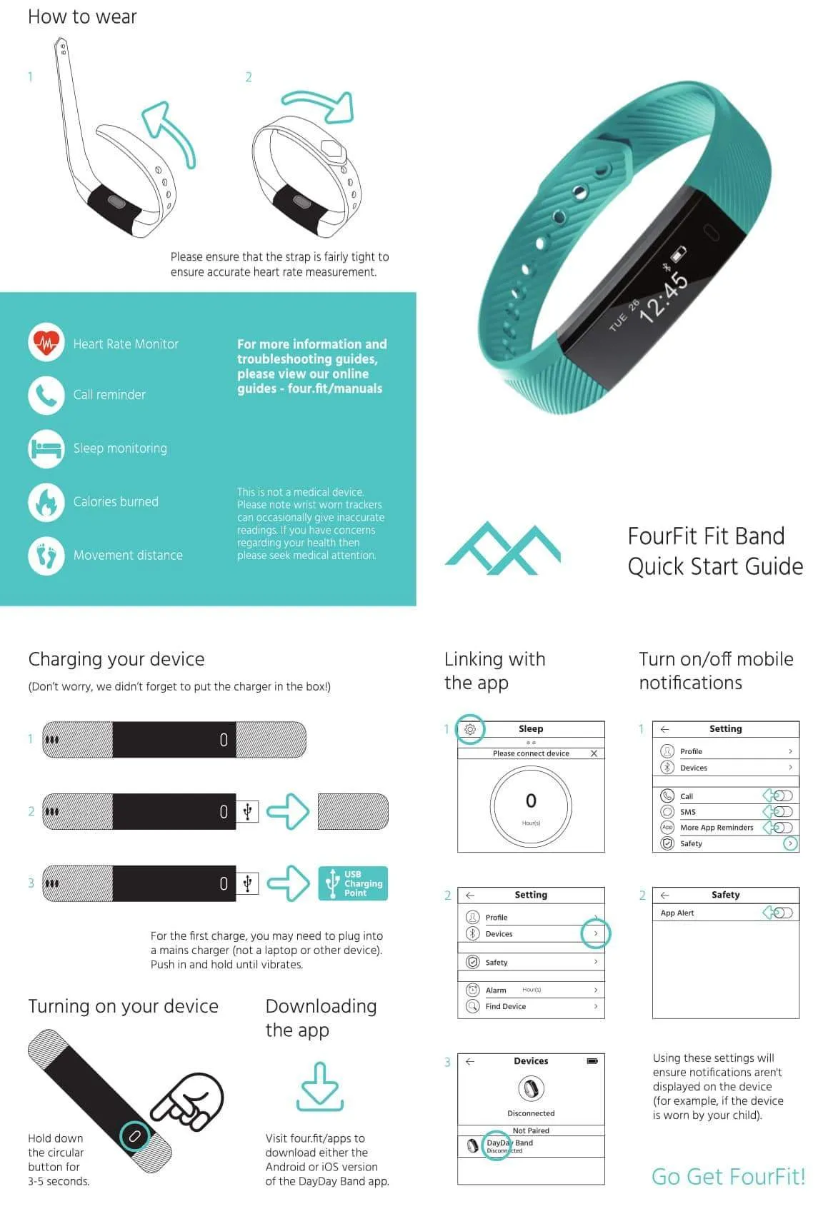 Kids fitness tracker activity watch for children