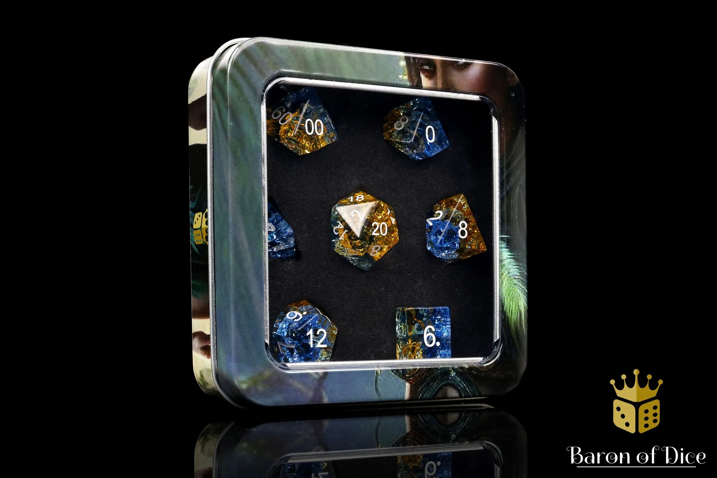 Lapis Lazuli Gemstone RPG Dice Set - 7 Pieces