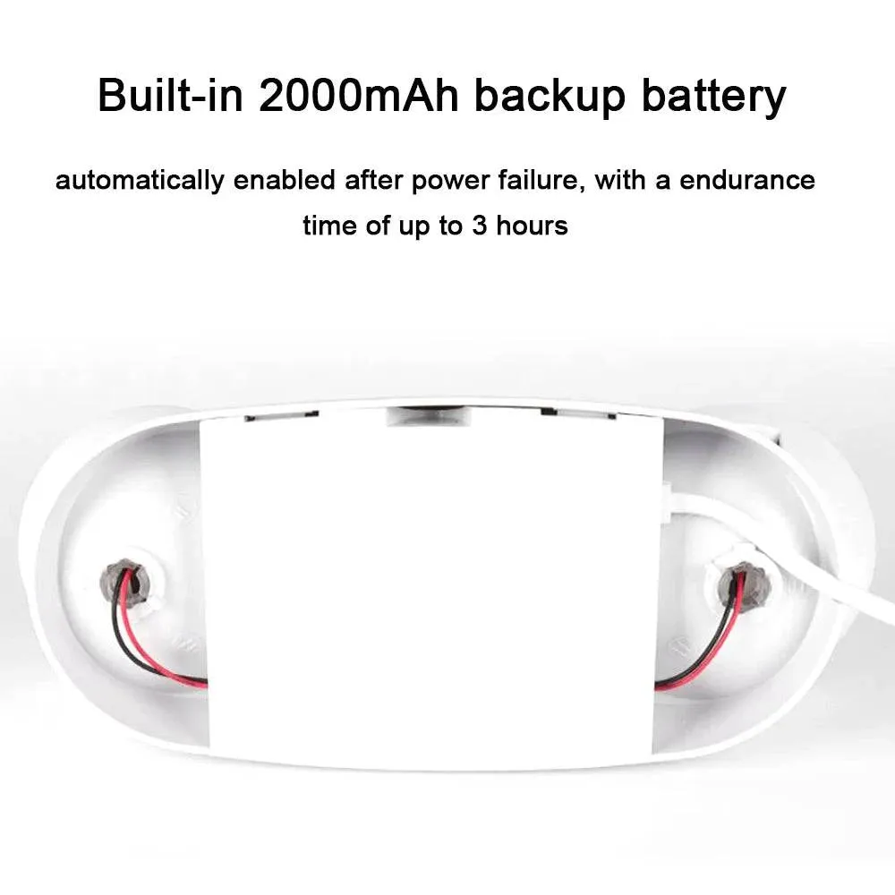 LED Emergencies Light Dual-Heads Rotatable Light with Battery Backup for Home Office School Hotel Mall Warehouse