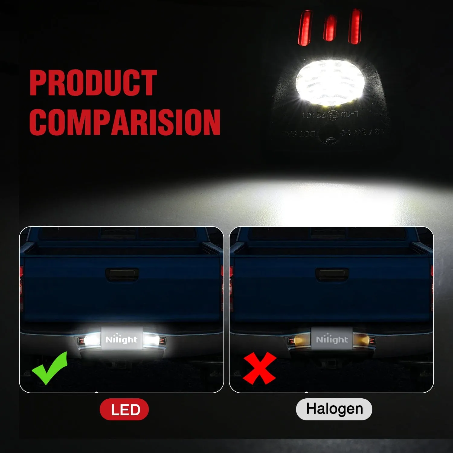 License Plate Lights Compatible with 1995 1996 1997 1998 1999 2000 2001 2002 2003 2004 Toyota Tacoma Red OLED Neon Tube 6000K White 2PCS Pack