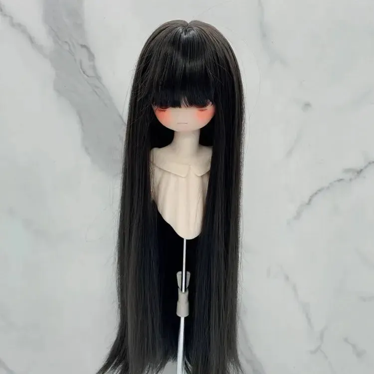 New 1/3, 1/4, & 1/6 BJD Doll's Wig with Bangs | Long Straight Wig | DIY Makeup Accessories