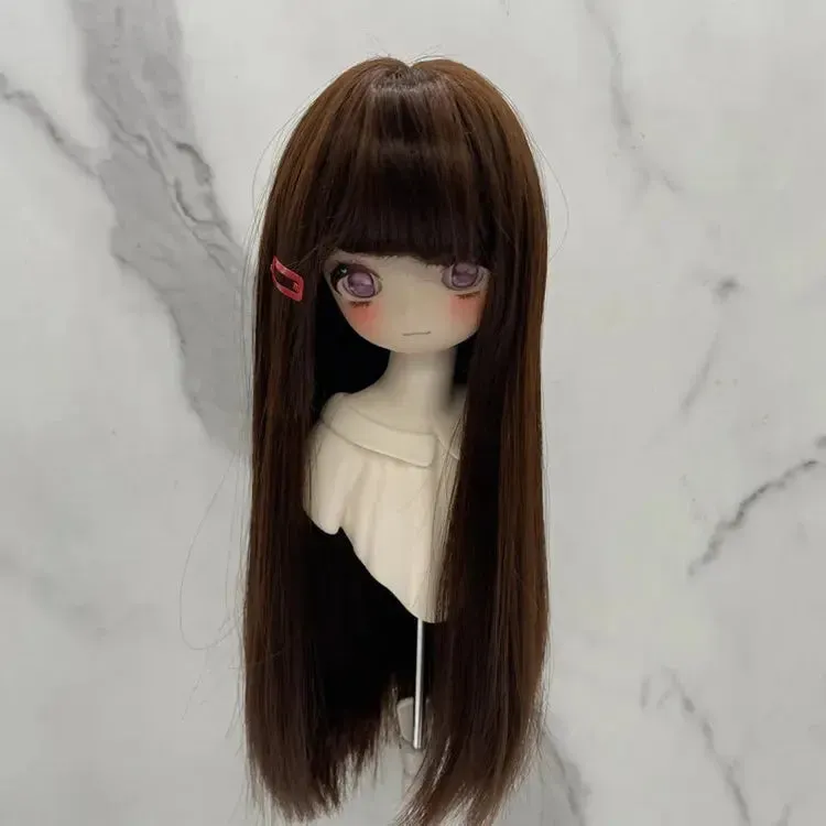 New 1/3, 1/4, & 1/6 BJD Doll's Wig with Bangs | Long Straight Wig | DIY Makeup Accessories