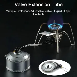 Outdoor Camping GasStoves Adaptor GasTank Connect Hose with Valves Flat GasTank Connector Extension Hose Stoves Accessories
