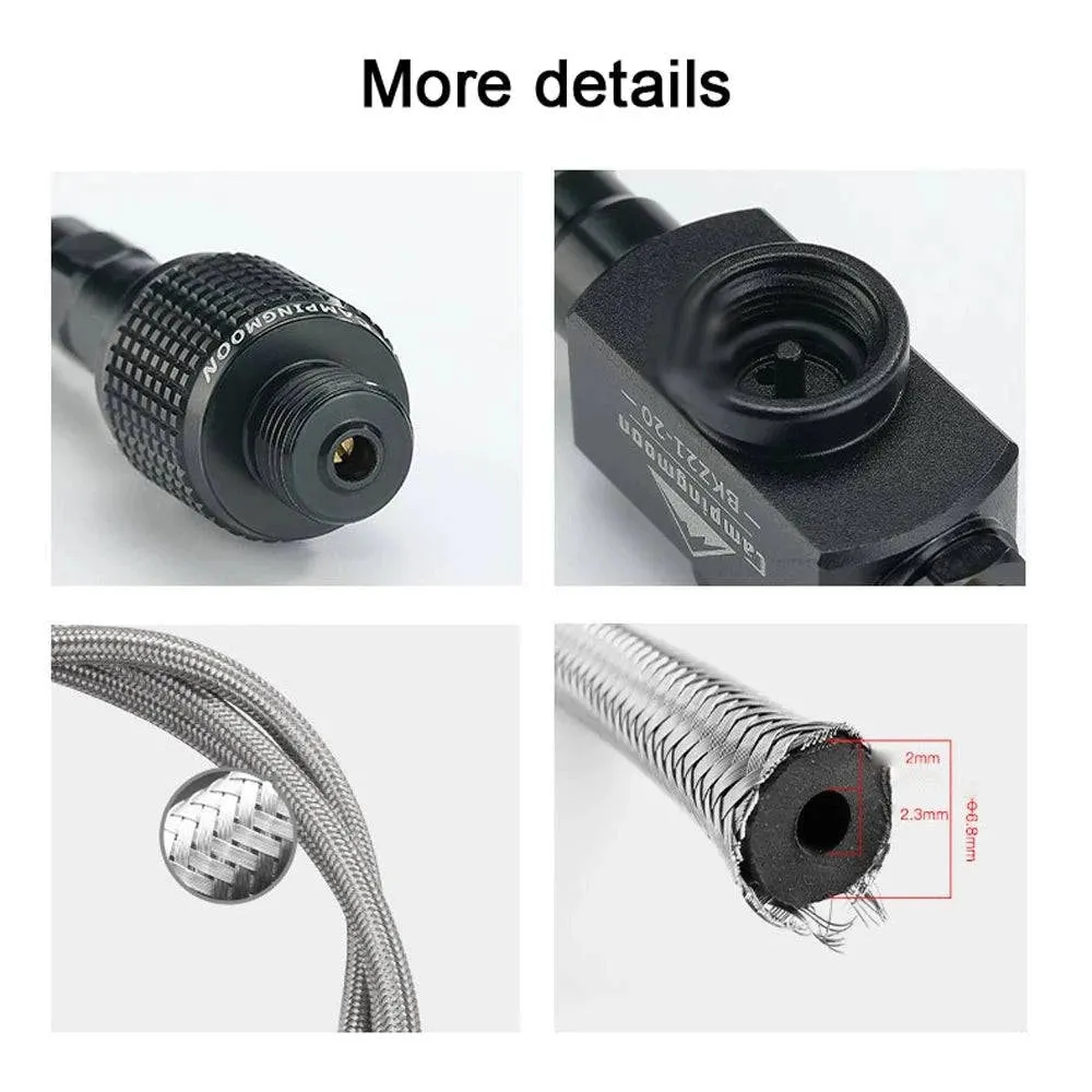 Outdoor Camping GasStoves Adaptor GasTank Connect Hose with Valves Flat GasTank Connector Extension Hose Stoves Accessories