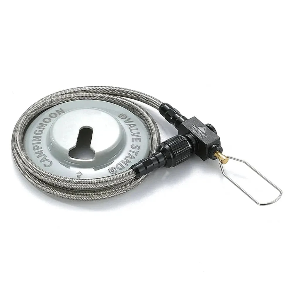 Outdoor Camping GasStoves Adaptor GasTank Connect Hose with Valves Flat GasTank Connector Extension Hose Stoves Accessories
