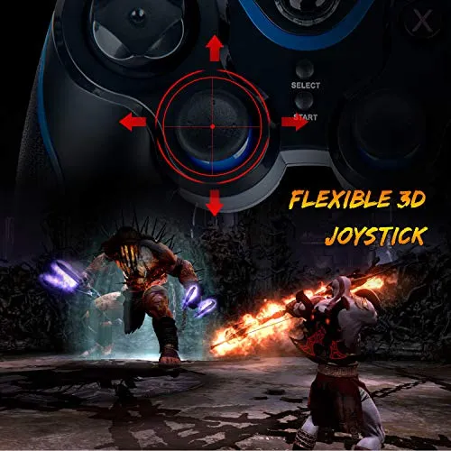 PC Controller Wireless Controller 2.4G Remote Game Console PS3 Controller Tesla Model 3 Screen Controller PC Video Gamepad Joystick with Dual-Vibration for PC(WIN7/8/10/XP) PS3 and Android