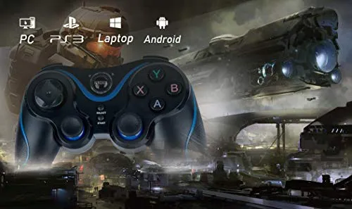 PC Controller Wireless Controller 2.4G Remote Game Console PS3 Controller Tesla Model 3 Screen Controller PC Video Gamepad Joystick with Dual-Vibration for PC(WIN7/8/10/XP) PS3 and Android