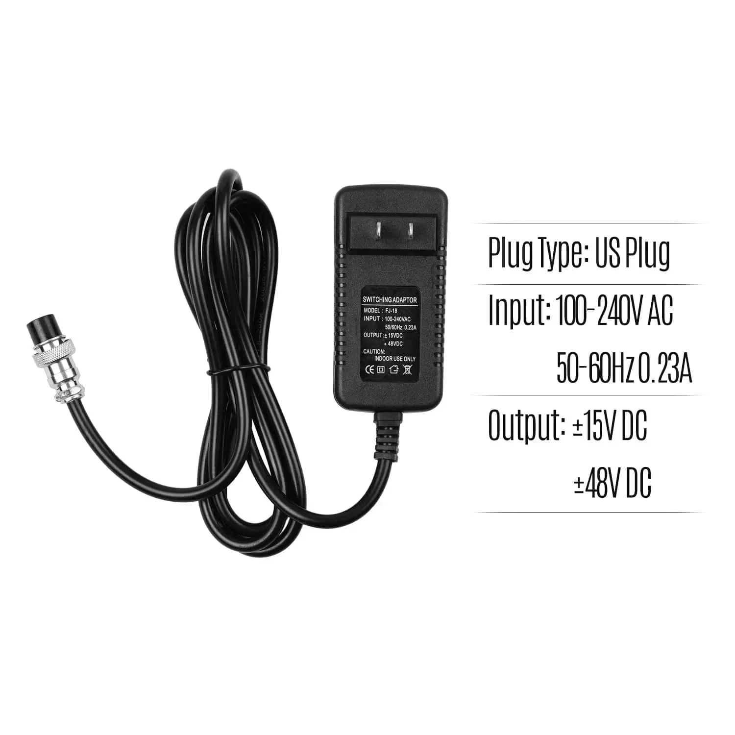 Power Supply for Mixing Console Mixer AC Adapter 15V 230mA Universal 4-Pin Round Connector for 16 Channels Mixing Accessories