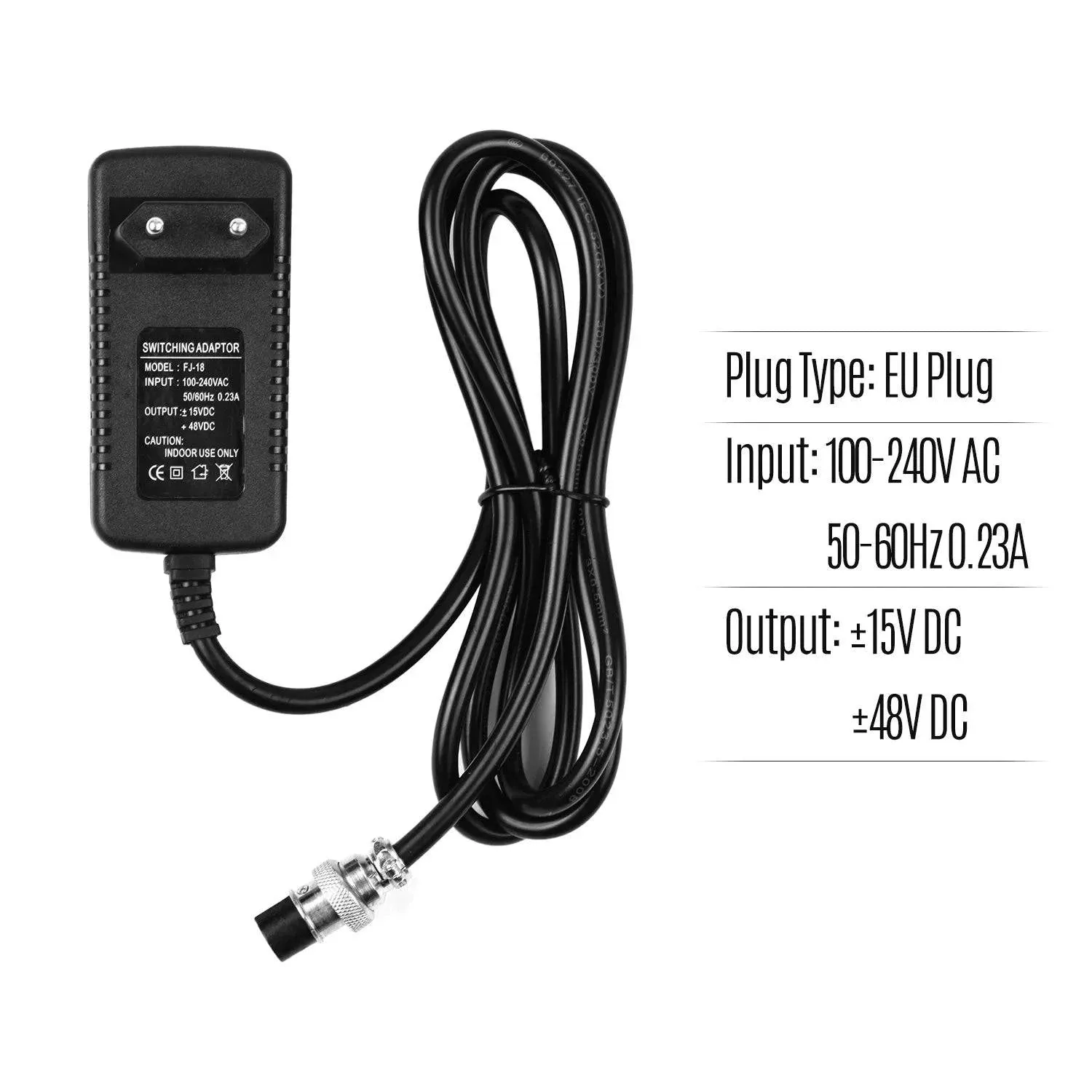 Power Supply for Mixing Console Mixer AC Adapter 15V 230mA Universal 4-Pin Round Connector for 16 Channels Mixing Accessories