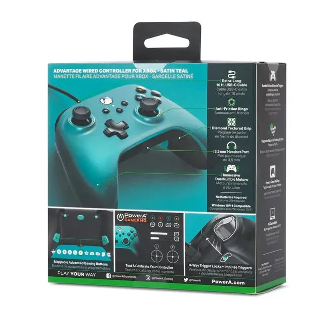PowerA Advantage Wired Controller for Xbox Series X|S Satin Teal