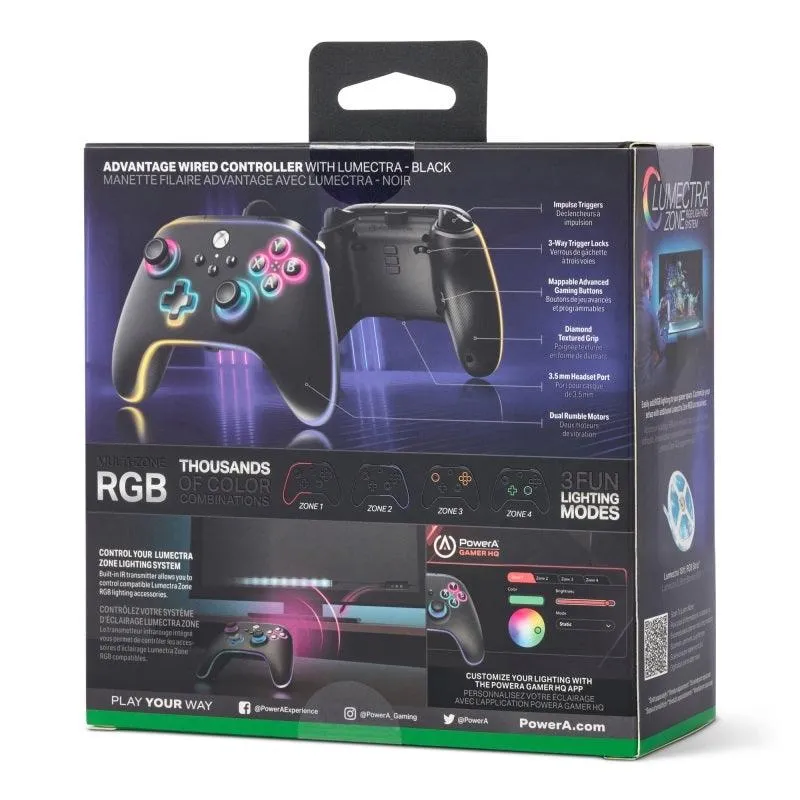 PowerA Advantage Wired Controller for Xbox Series X|S with Lumectra Black