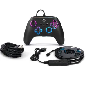 PowerA Advantage Xbox Wired Controller for Xbox Series X|S with Lumectra   RGB LED Strip Bundle