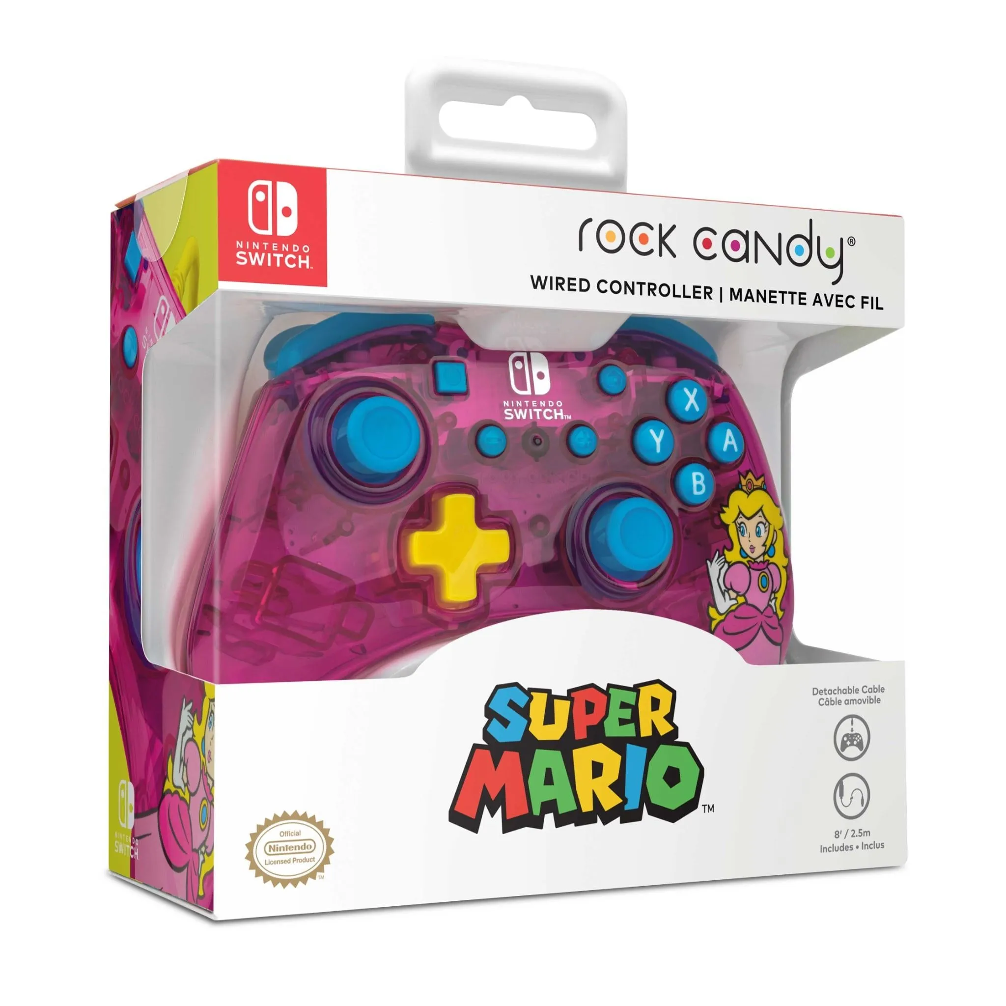 Rock Candy Wired Controller for Nintendo Switch Peach Pink