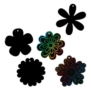 Scratch Board Flowers Pack of 20