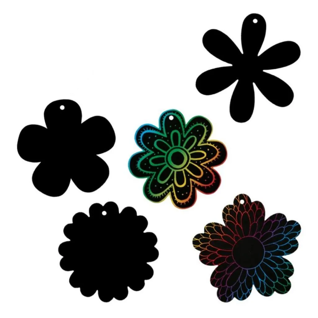 Scratch Board Flowers Pack of 20