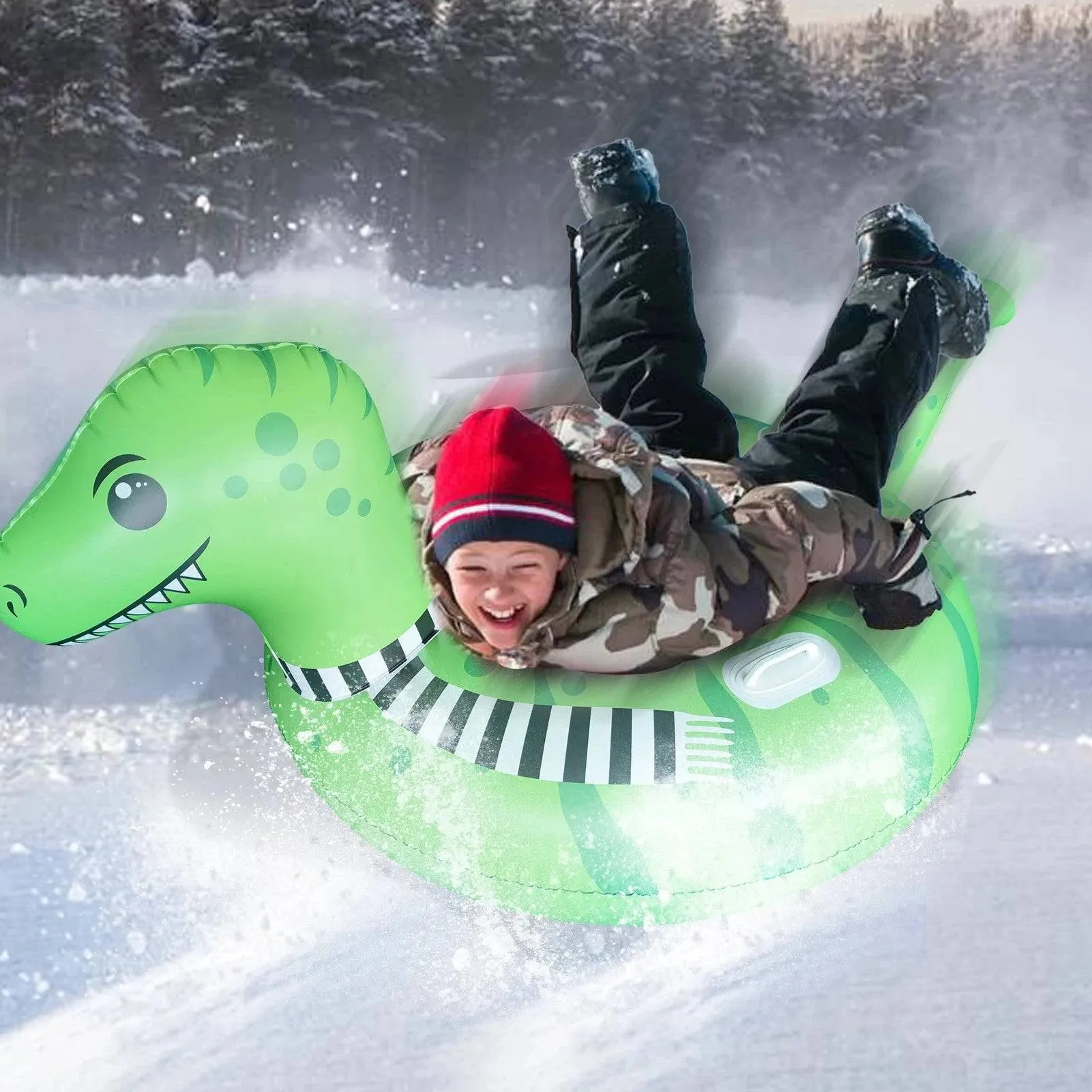 Thicken Snow Tube Inflatable Snow Sleds with Handles Winter Toys Snow Tubing for Kids Adults