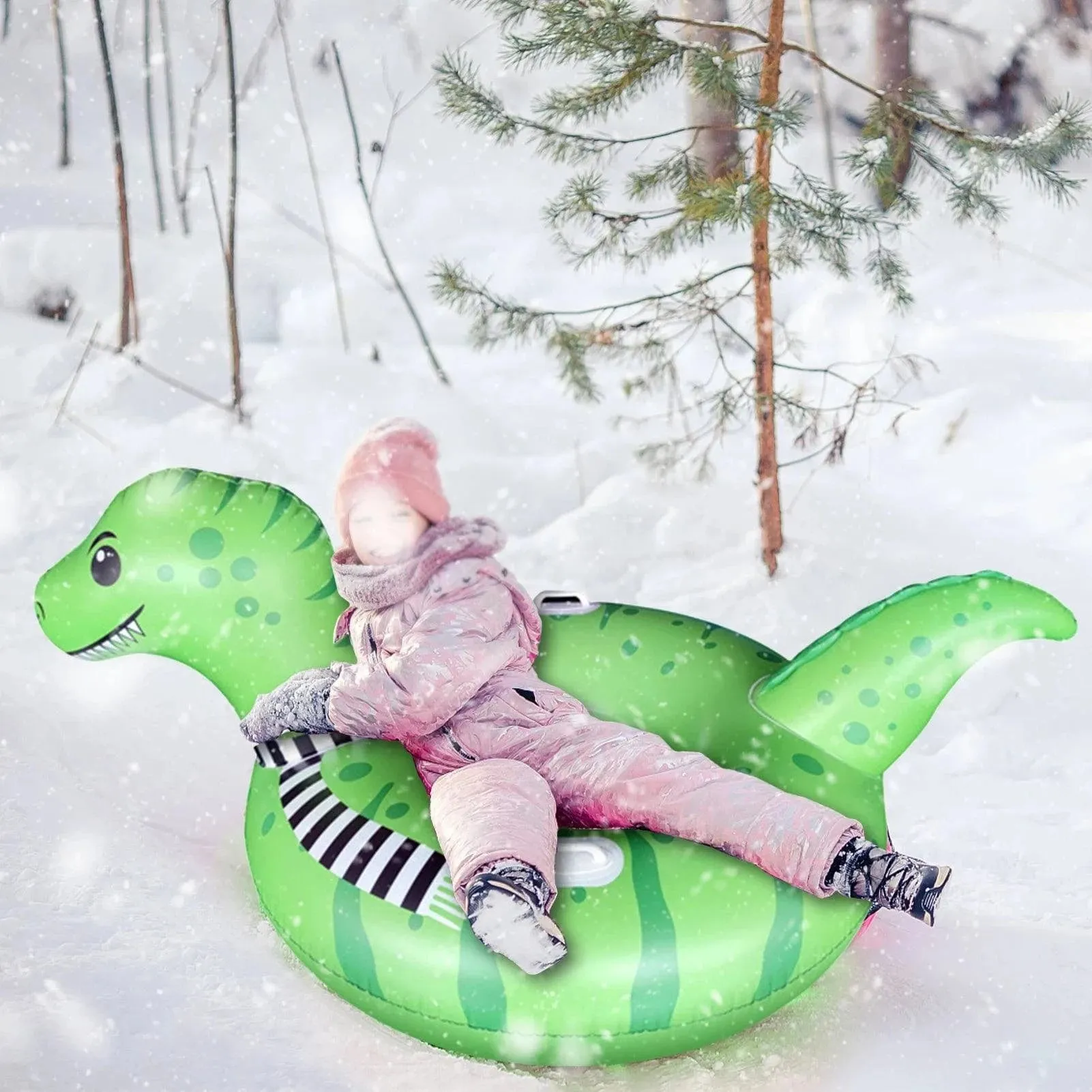 Thicken Snow Tube Inflatable Snow Sleds with Handles Winter Toys Snow Tubing for Kids Adults