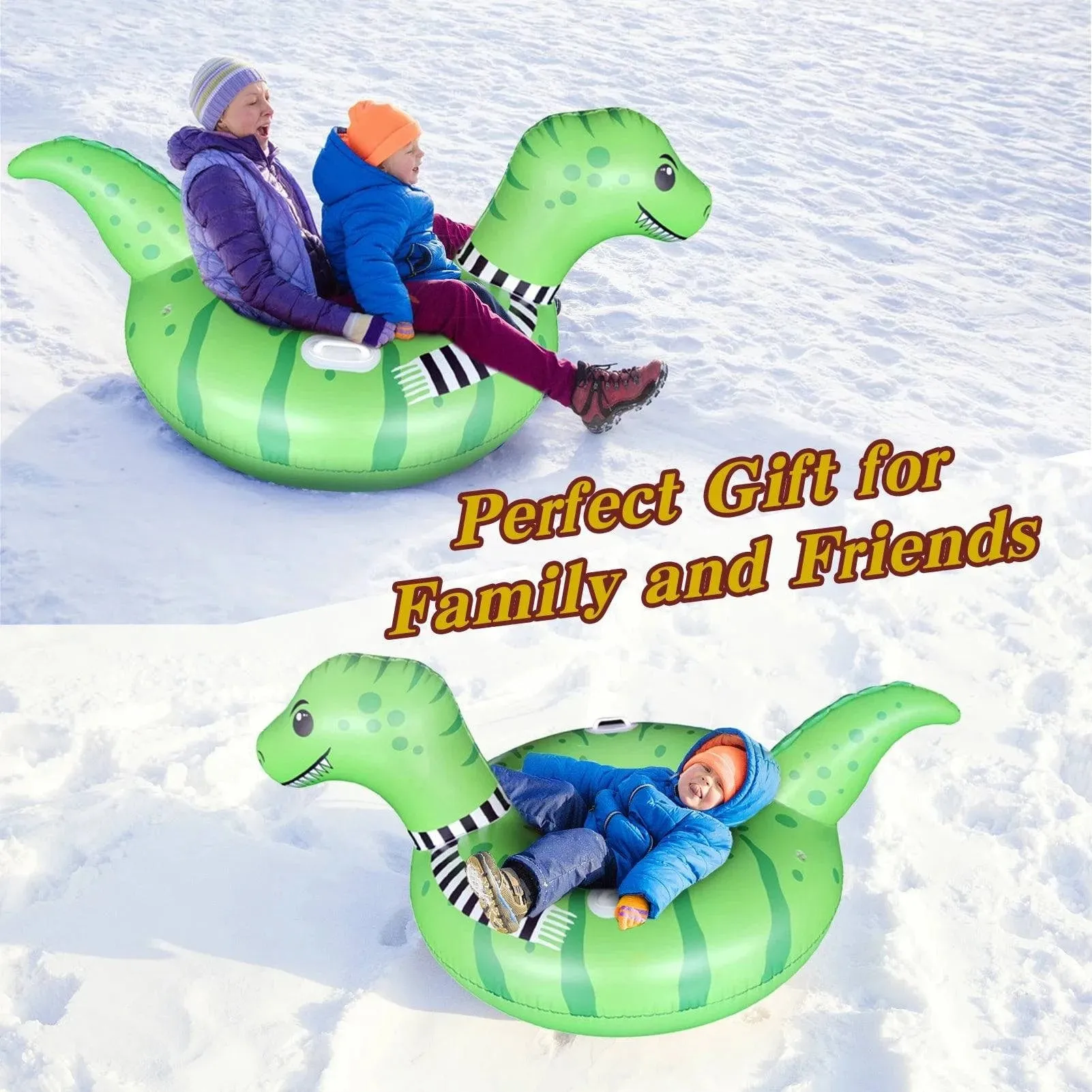 Thicken Snow Tube Inflatable Snow Sleds with Handles Winter Toys Snow Tubing for Kids Adults