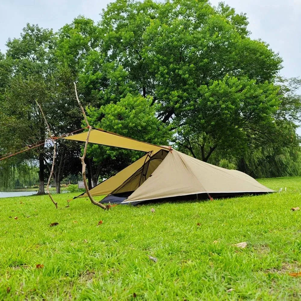 Ultralight Outdoor Camping Tent 1 Person Camping Tent Water Resistant Tent Aviation Aluminum Support Portable Sleeping Bag Tent