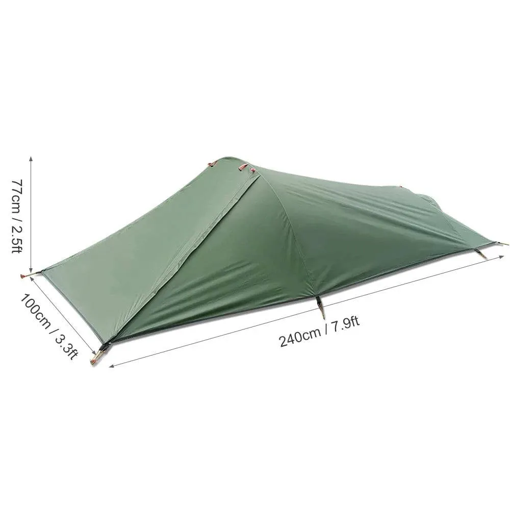 Ultralight Outdoor Camping Tent 1 Person Camping Tent Water Resistant Tent Aviation Aluminum Support Portable Sleeping Bag Tent