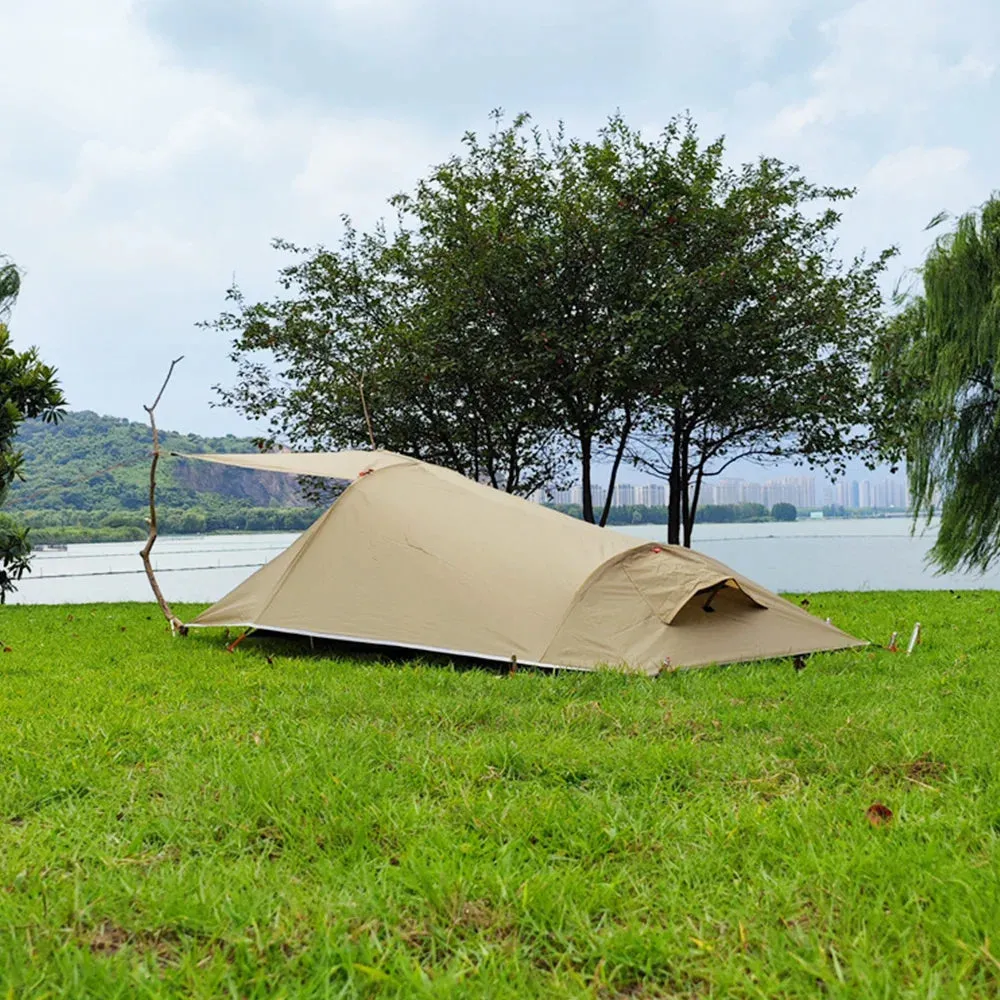 Ultralight Outdoor Camping Tent 1 Person Camping Tent Water Resistant Tent Aviation Aluminum Support Portable Sleeping Bag Tent