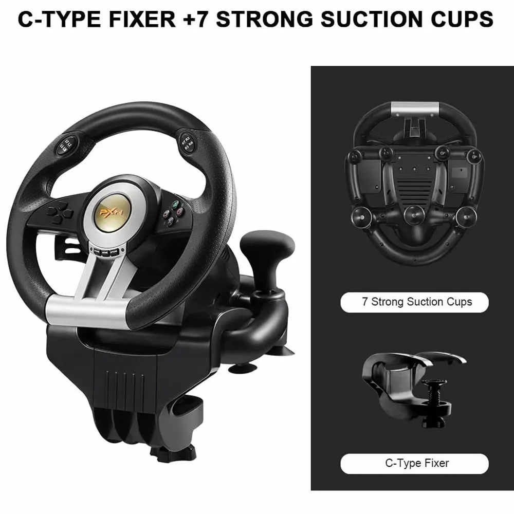 Usb Game Racing Steering Wheel With Pedals And Gear Controller Pxn-V3 Pro