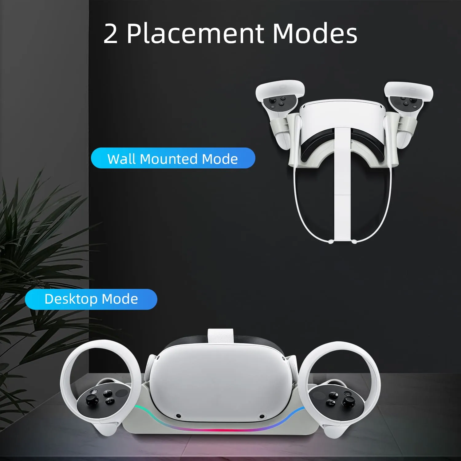 Wall Mount Charging Dock for Oculus Quest 2 Helmet - White (ZY-36)