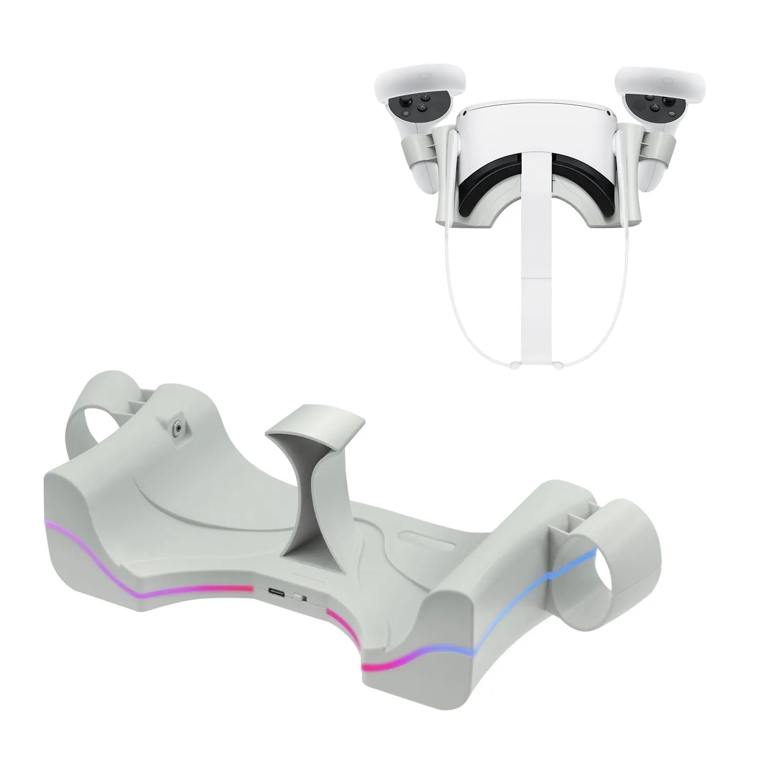 Wall Mount Charging Dock for Oculus Quest 2 Helmet - White (ZY-36)