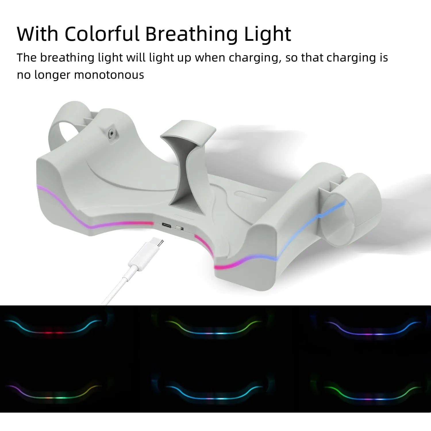 Wall Mount Charging Dock for Oculus Quest 2 Helmet - White (ZY-36)