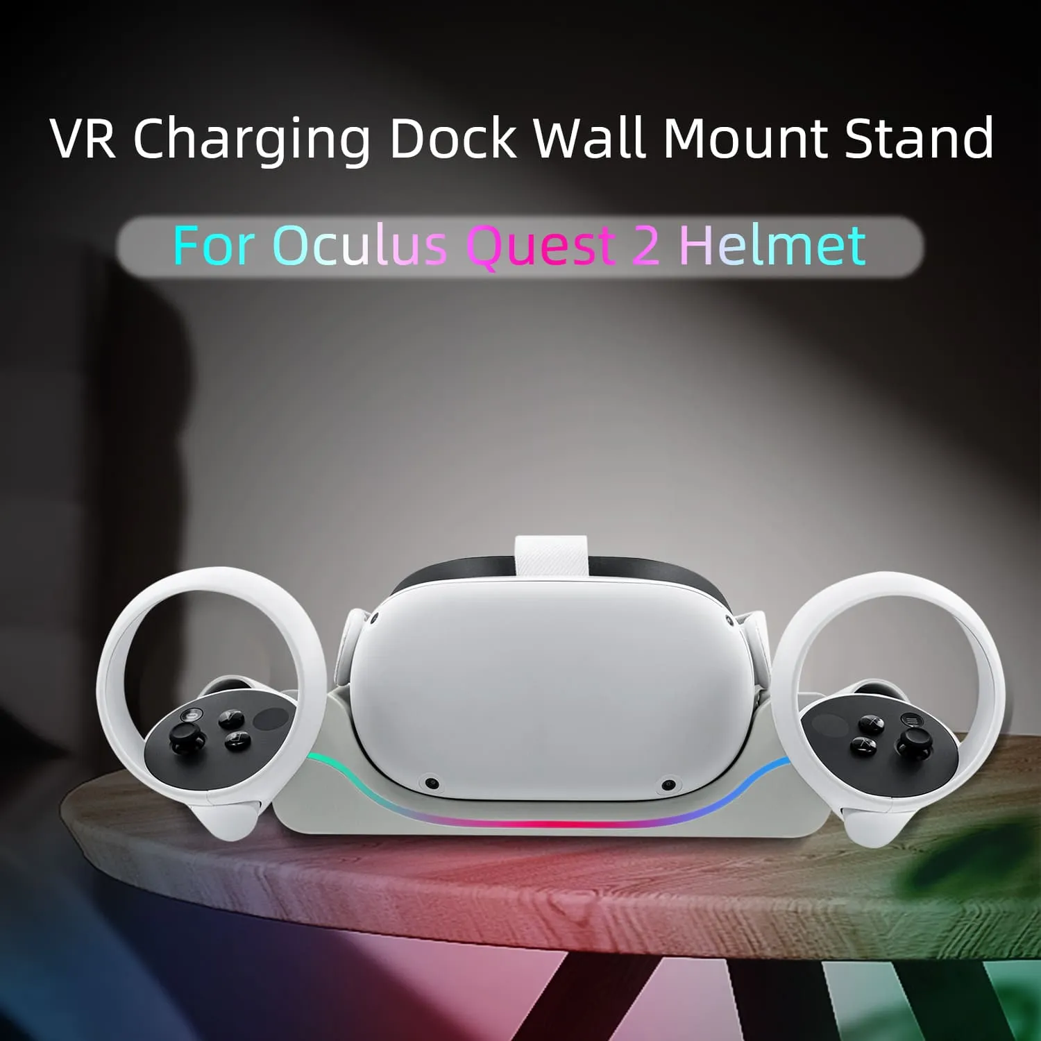 Wall Mount Charging Dock for Oculus Quest 2 Helmet - White (ZY-36)