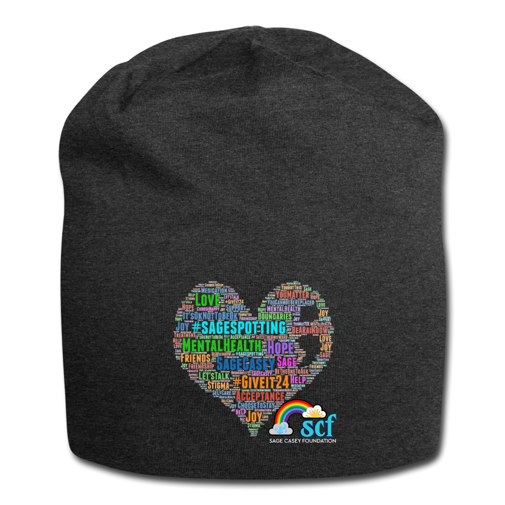 WordCloud HEART Jersey Beanie